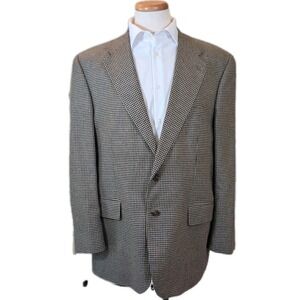 VINTAGE Polo Ralph Lauren Blazer Mens 44R Houndstooth University Club Sport Coat